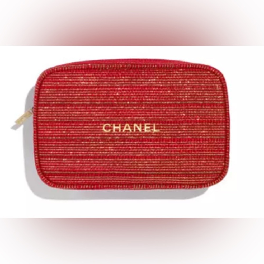 Chanel Red Striped Pouch Bag ♥️